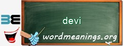 WordMeaning blackboard for devi